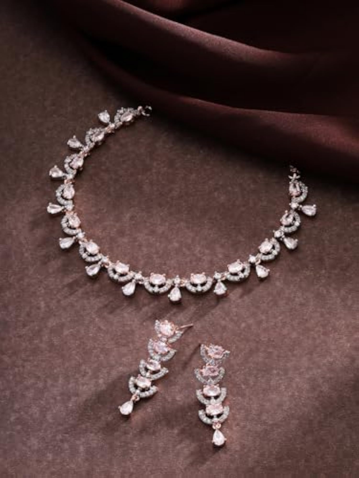 American Diamond Jewellery Set, Elegance in Bloom
